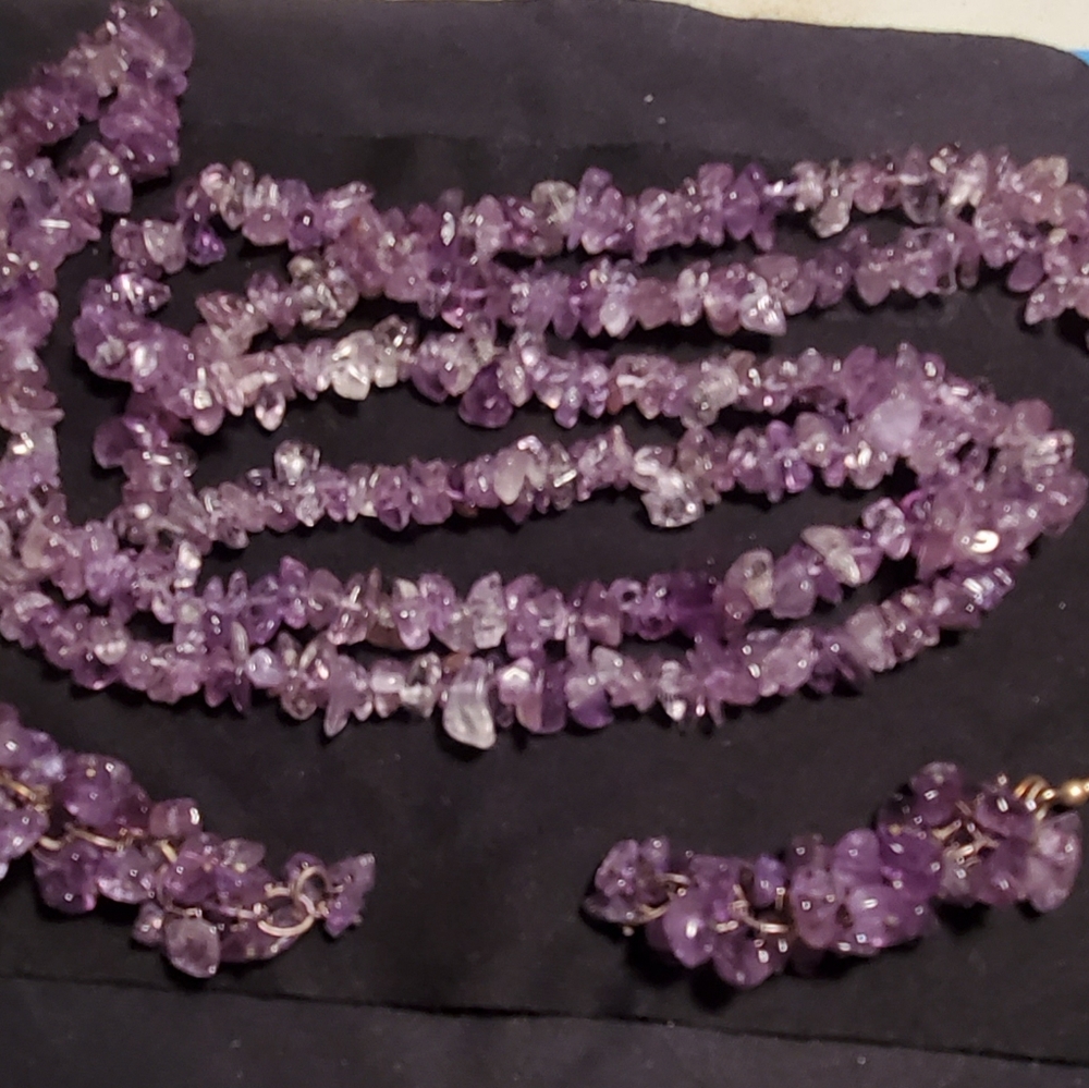 Amethyst Gemstone Chip Necklace
